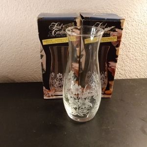 NEW IN BOX Lord Carlton 7" Etched Crystal Vases.